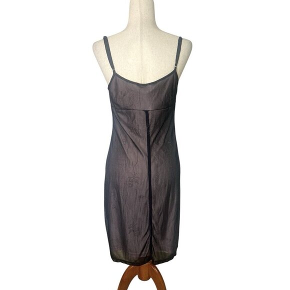 Vtg Y2k Milkmaid Dress Fits M Black Pink Sheer Whimsigoth Goth Fairy Sequin - Picture 6 of 16